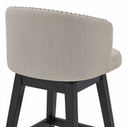 Celine 26" Counter Height Swivel Tan Fabric and Espresso Wood Bar Stool - Furniture City (CA)l