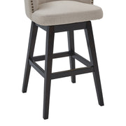 Celine 30" Bar Height Swivel Tan Fabric and Espresso Wood Bar Stool - Furniture City (CA)l