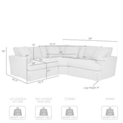 Ciara Upholstered 3 Piece Sectional Sofa in Pearl - Furniture City (CA)l