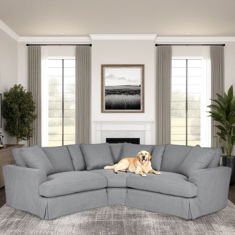 Ciara Upholstered 3 Piece Sectional Sofa in Slate Gray - Furniture City (CA)l