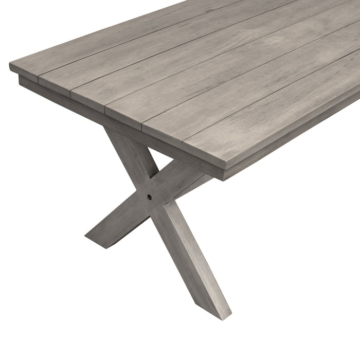 Costa Patio Outdoor Dining Table in Gray Acacia Wood