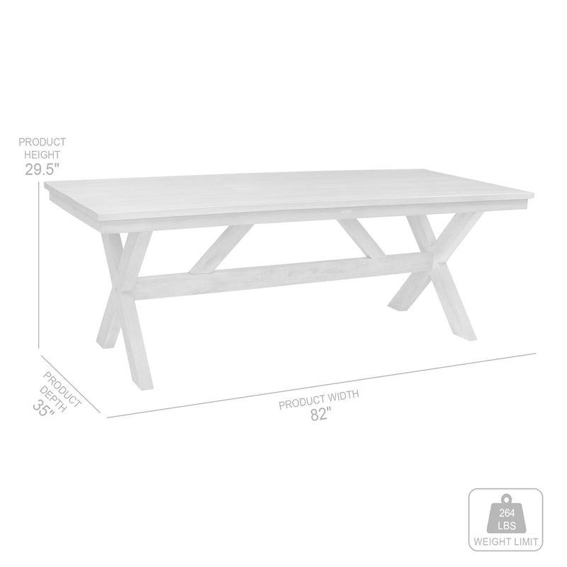 Costa Patio Outdoor Dining Table in Gray Acacia Wood - Furniture City (CA)l