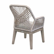 Costa Patio Outdoor Dining Chairs with Arms in Gray Acacia Wood and Rope - Set of 2 - Furniture City (CA)l