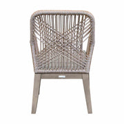 Costa Patio Outdoor Dining Chairs with Arms in Gray Acacia Wood and Rope - Set of 2 - Furniture City (CA)l