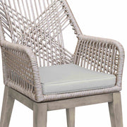 Costa Patio Outdoor Dining Chairs with Arms in Gray Acacia Wood and Rope - Set of 2 - Furniture City (CA)l
