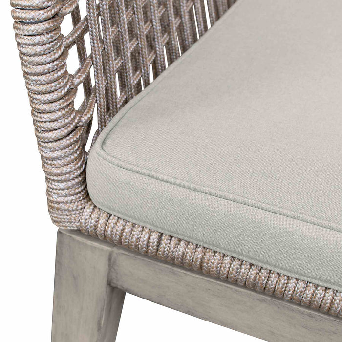 Costa Patio Outdoor Dining Chairs with Arms in Gray Acacia Wood and Rope - Set of 2