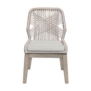 Costa Patio Outdoor Dining Chairs in Gray Acacia Wood and Rope - Set of 2 - Furniture City (CA)l