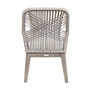 Costa Patio Outdoor Dining Chairs in Gray Acacia Wood and Rope - Set of 2 - Furniture City (CA)l