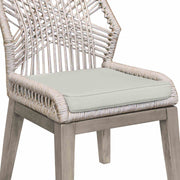 Costa Patio Outdoor Dining Chairs in Gray Acacia Wood and Rope - Set of 2 - Furniture City (CA)l