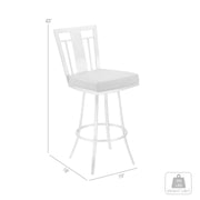 Cleo 26" Modern Swivel Barstool In Gray and Stainless Steel - Furniture City (CA)l