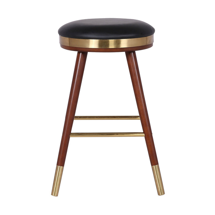 Clara Backless Modern 26" Gray Faux Leather Bar Stool