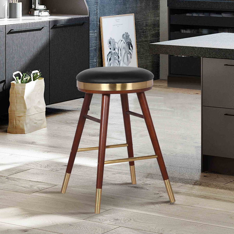 Clara Backless Modern 26" Gray Faux Leather Bar Stool - Furniture City (CA)l