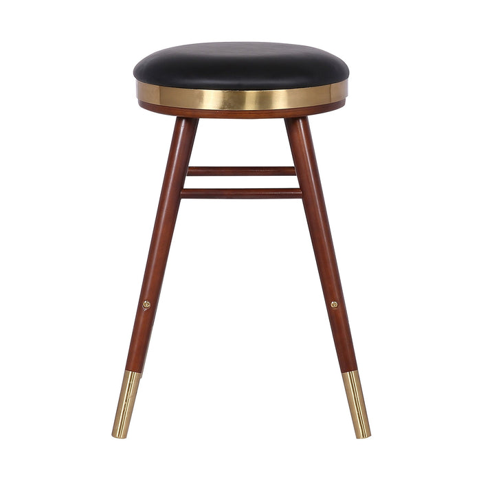 Clara Backless Modern 26" Black Faux Leather Bar Stool