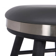 Clara Backless Modern 26" Black Faux Leather Bar Stool - Furniture City (CA)l