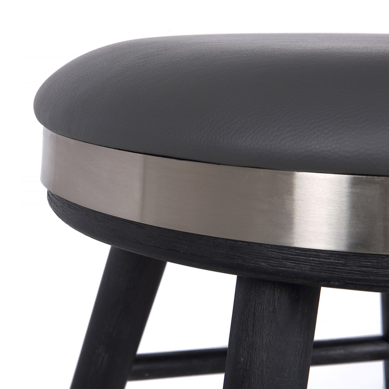 Clara Backless Modern 26" Black Faux Leather Bar Stool - Furniture City (CA)l