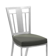 Cleo Contemporary Dining Chair In Gray and Stainless Steel - Set of 2 - Furniture City (CA)l