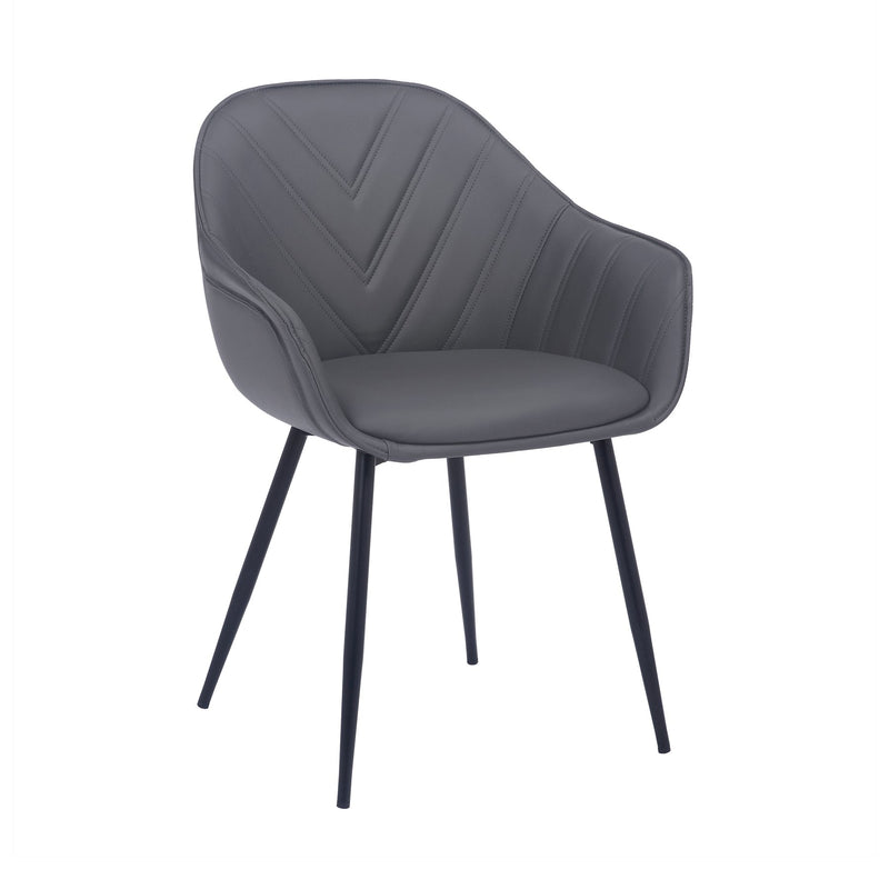 Clover Gray Faux Leather Dining Room Chair with Black Metal Legs - Furniture City (CA)l