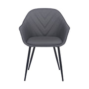 Clover Gray Faux Leather Dining Room Chair with Black Metal Legs - Furniture City (CA)l