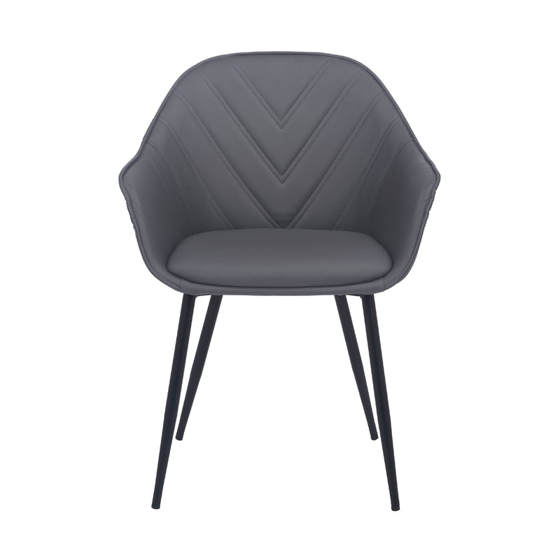 Clover Gray Faux Leather Dining Room Chair with Black Metal Legs - Furniture City (CA)l