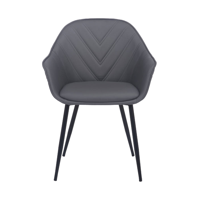 Clover Gray Faux Leather Dining Room Chair with Black Metal Legs