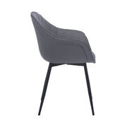 Clover Gray Faux Leather Dining Room Chair with Black Metal Legs - Furniture City (CA)l