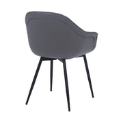Clover Gray Faux Leather Dining Room Chair with Black Metal Legs - Furniture City (CA)l