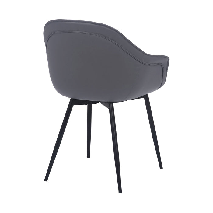 Clover Gray Faux Leather Dining Room Chair with Black Metal Legs