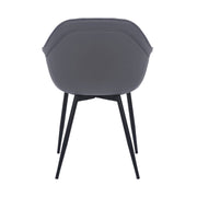 Clover Gray Faux Leather Dining Room Chair with Black Metal Legs - Furniture City (CA)l