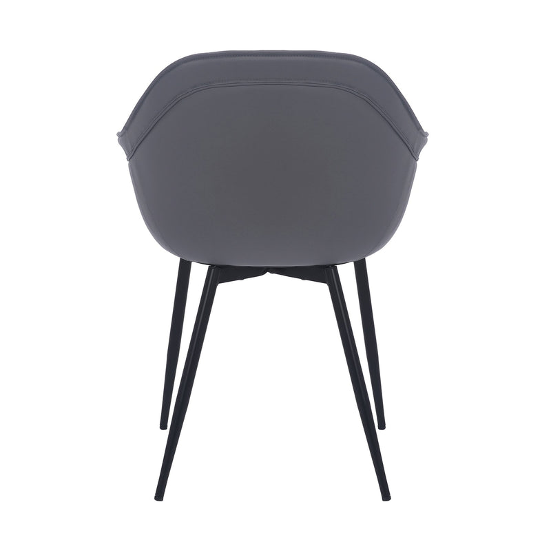 Clover Gray Faux Leather Dining Room Chair with Black Metal Legs - Furniture City (CA)l