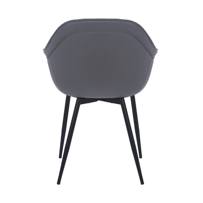 Clover Gray Faux Leather Dining Room Chair with Black Metal Legs