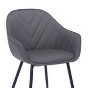 Clover Gray Faux Leather Dining Room Chair with Black Metal Legs - Furniture City (CA)l