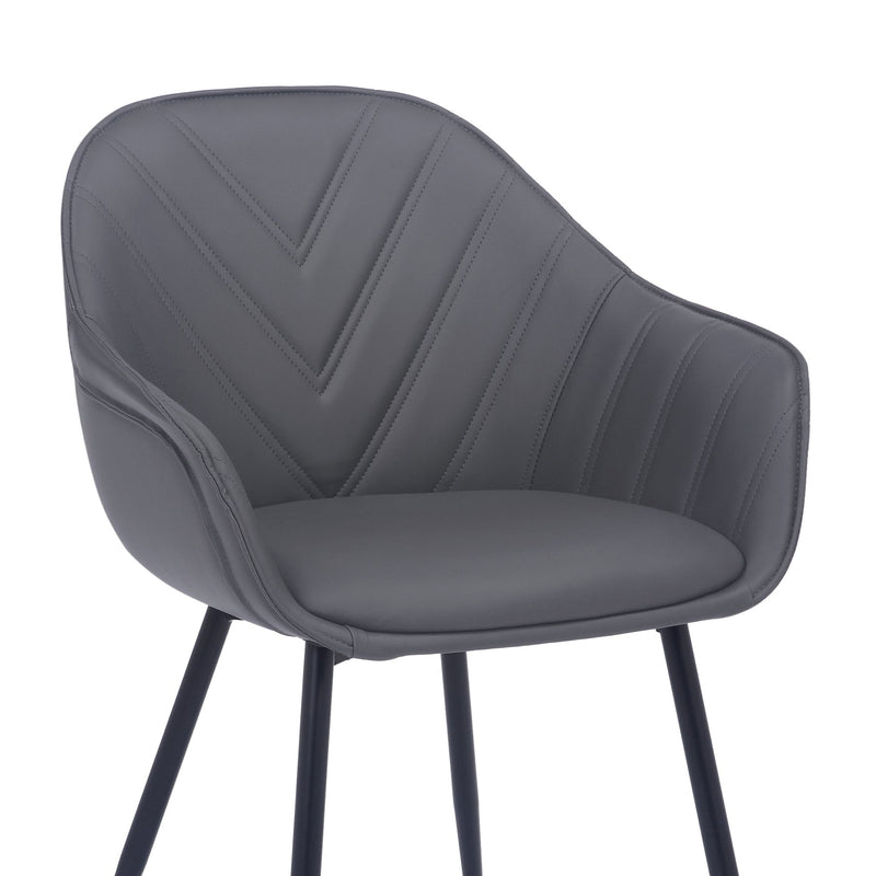 Clover Gray Faux Leather Dining Room Chair with Black Metal Legs - Furniture City (CA)l