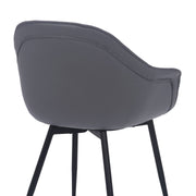 Clover Gray Faux Leather Dining Room Chair with Black Metal Legs - Furniture City (CA)l