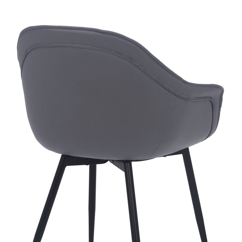 Clover Gray Faux Leather Dining Room Chair with Black Metal Legs - Furniture City (CA)l