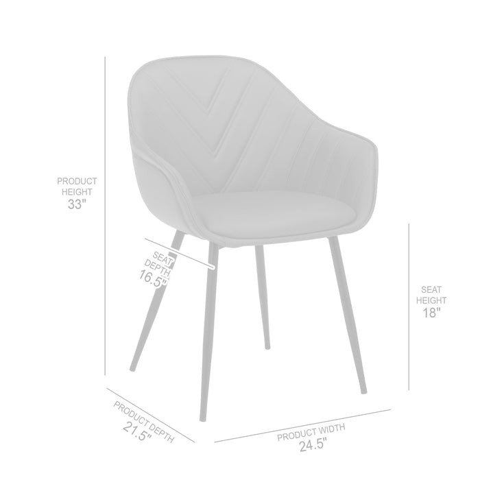 Clover Gray Faux Leather Dining Room Chair with Black Metal Legs