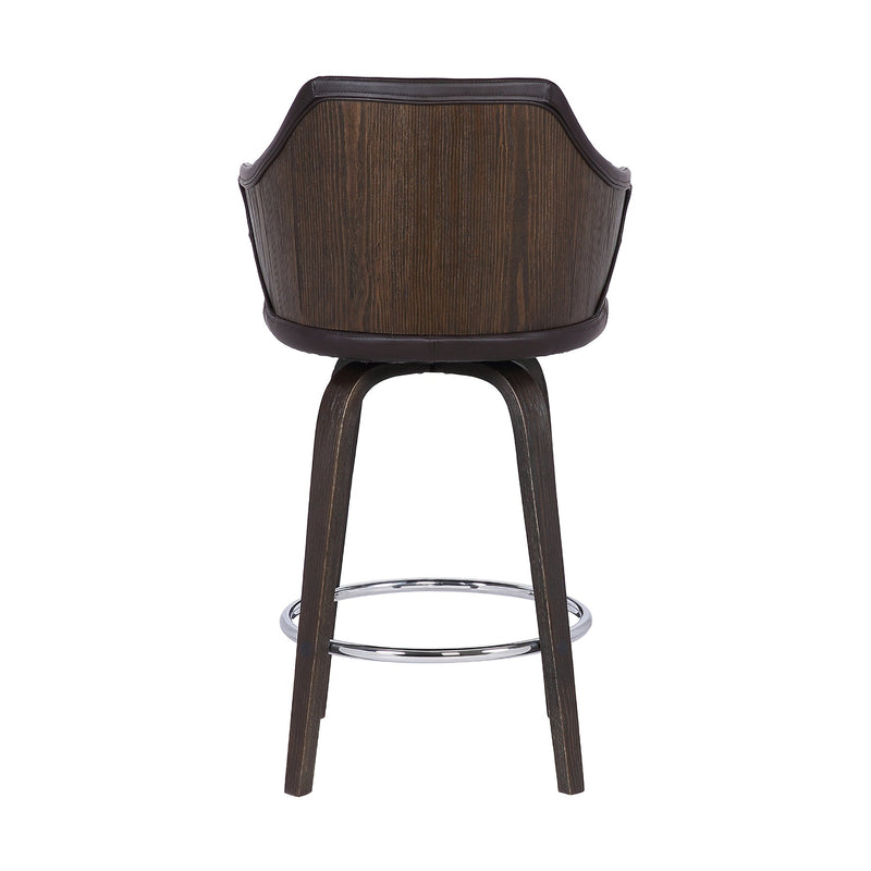 Camden 26" Mid-Century Brown Faux Leather Bar Stool - Furniture City (CA)l