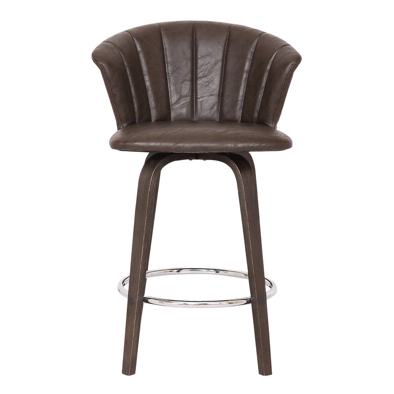 Connie 26" Modern Brown Faux Leather Bar Stool - Furniture City (CA)l