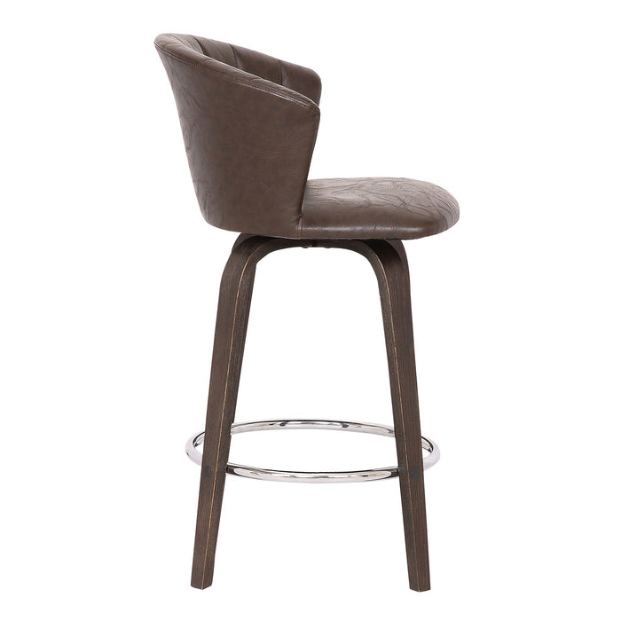 Connie 26" Modern Brown Faux Leather Bar Stool