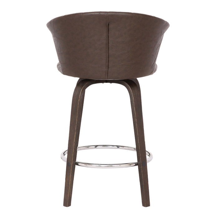 Connie 26" Modern Brown Faux Leather Bar Stool