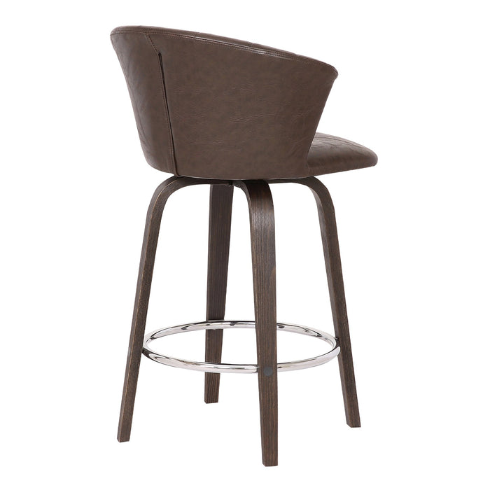 Connie 30" Modern Brown Faux Leather Bar Stool