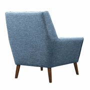 Cobra Mid-Century Modern Chair in Blue Linen and Walnut Legs - Furniture City (CA)l