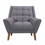 Cobra Mid-Century Modern Chair in Dark Gray Linen and Walnut Legs - Furniture City (CA)l