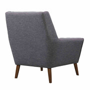 Cobra Mid-Century Modern Chair in Dark Gray Linen and Walnut Legs - Furniture City (CA)l