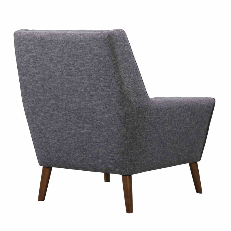 Cobra Mid-Century Modern Chair in Dark Gray Linen and Walnut Legs - Furniture City (CA)l