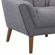 Cobra Mid-Century Modern Chair in Dark Gray Linen and Walnut Legs - Furniture City (CA)l