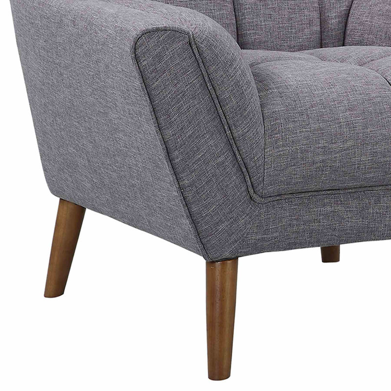 Cobra Mid-Century Modern Chair in Dark Gray Linen and Walnut Legs - Furniture City (CA)l