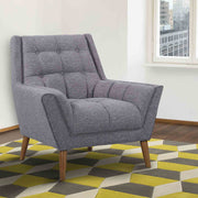 Cobra Mid-Century Modern Chair in Dark Gray Linen and Walnut Legs - Furniture City (CA)l