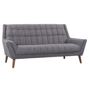 Cobra Mid-Century Modern Sofa in Dark Gray Linen and Walnut Legs - Furniture City (CA)l
