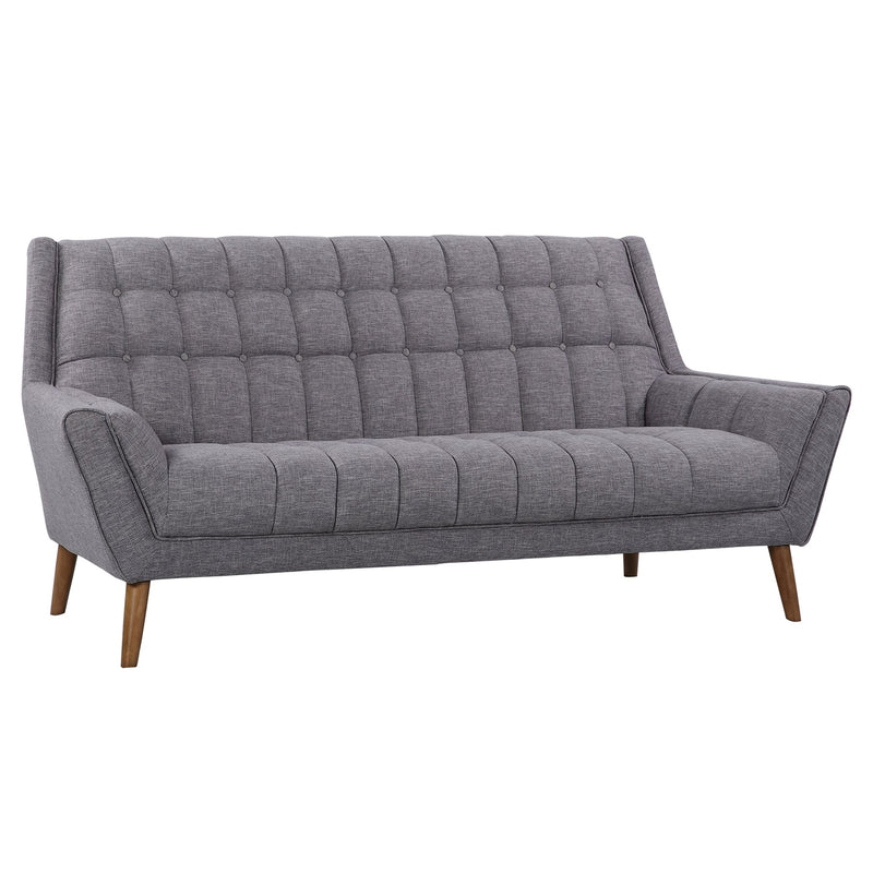 Cobra Mid-Century Modern Sofa in Dark Gray Linen and Walnut Legs - Furniture City (CA)l