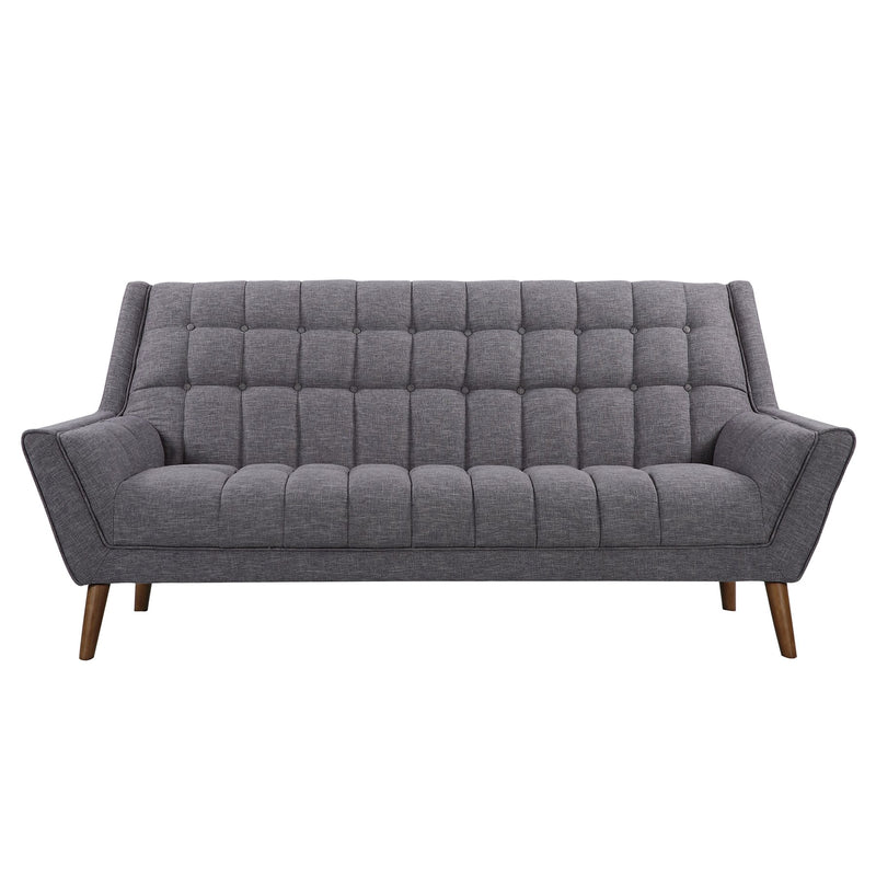 Cobra Mid-Century Modern Sofa in Dark Gray Linen and Walnut Legs - Furniture City (CA)l